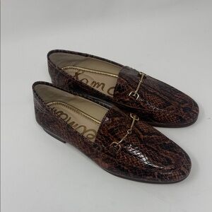 NEW Sam EdelmanBrown Snake Print Loafers